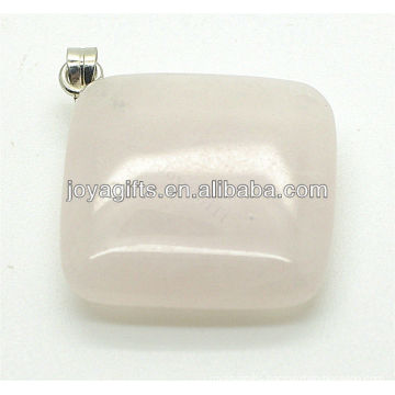 High quality natural rose quartz rhombus pendant semi precious stone pendant